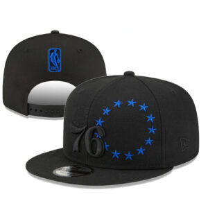 Philadelphia 76ers Black Snapback Hat